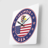 Illinois Quadratische Wanduhr (Winkel)