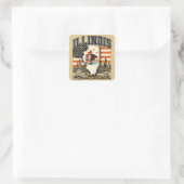 Illinois Quadratischer Aufkleber (Tasche)