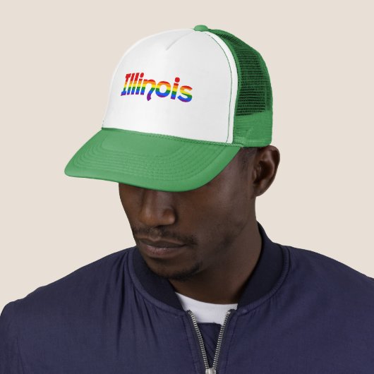 Illinois Rainbow text Hat Truckerkappe (Beispiel)