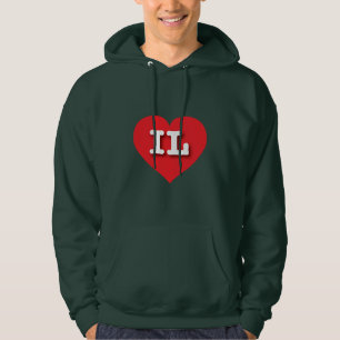 Illinois Red Heart - I Liebe IL Hoodie