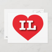 Illinois Red Heart - I Liebe IL Postkarte (Vorne/Hinten)