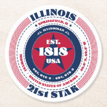 Illinois Red White Blue Typografie