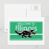 Illinois Road Sign Postkarte (Vorne/Hinten)