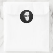 Illinois Rockford Joliet Area Code 815 Midwest Runder Aufkleber (Tasche)