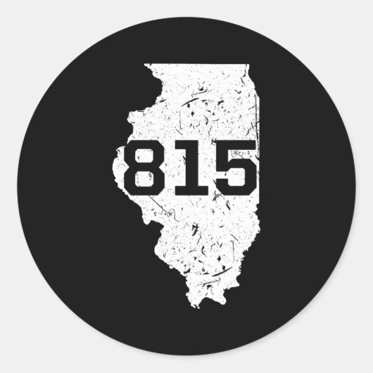 Illinois Rockford Joliet Area Code 815 Midwest Runder Aufkleber (Vorderseite)
