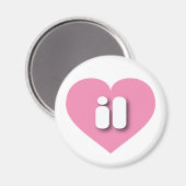 Illinois rosa Herz - I Liebe il Magnet (Vorderseite/Rückseite)