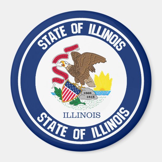 Illinois Round Emblem Magnet (Vorne)