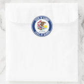 Illinois Round Emblem Runder Aufkleber (Tasche)