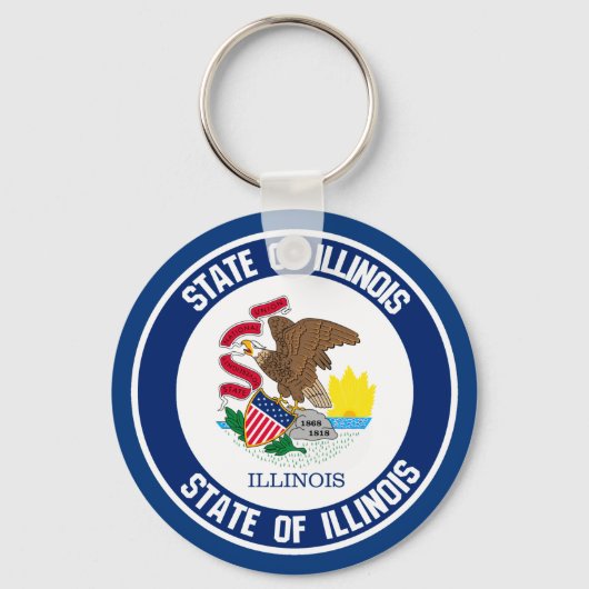 Illinois Round Emblem Schlüsselanhänger (Vorderseite)