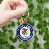Illinois Round Emblem Schlüsselanhänger (Hand)