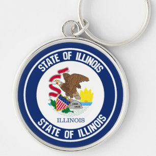 Illinois Round Emblem Schlüsselanhänger