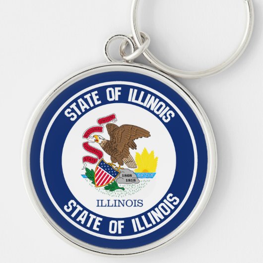 Illinois Round Emblem Schlüsselanhänger (Vorne)