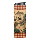 Illinois Route 66 Coffee Roadside Café Glow Thermosbecher (Nach links gedreht)