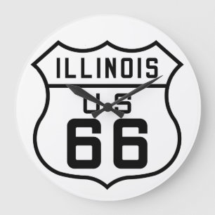 Illinois-Route 66 Große Wanduhr