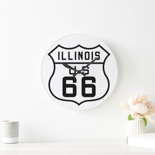 Illinois-Route 66 Große Wanduhr (Zuhause)