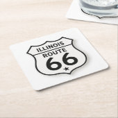 Illinois Route 66 Retro Weißer Schild Untersetzer (angewinkelt)