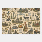 Illinois Route 66 Skyline-Geschenk Geschenkpapier Set (Vorderseite 3)