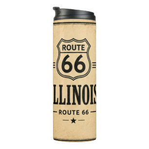 Illinois Route 66 Vintage Roadtrip-Trinkgefäß Thermosbecher