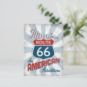 Illinois Route 66 Vintages Amerika Postkarte (Stehend Vorderseite)