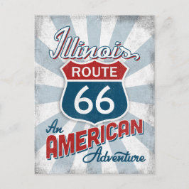 Illinois Route 66 Vintages Amerika Postkarte