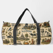 Illinois Route 66 Wochenend-Skyline Duffle Bag (Rückseite)