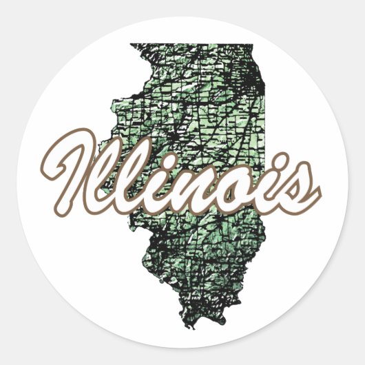 Illinois Runder Aufkleber (Vorderseite)