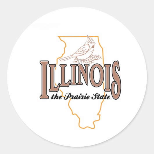 Illinois Runder Aufkleber (Vorderseite)