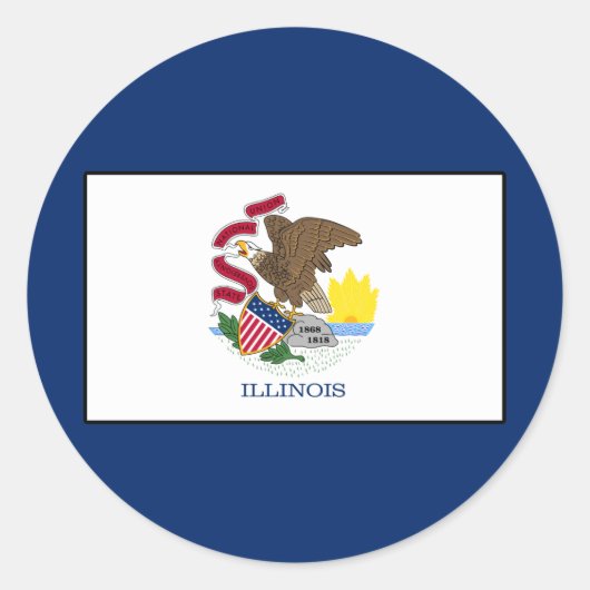 Illinois Runder Aufkleber (Vorderseite)