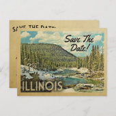 Illinois Save the Date Mountain River Snow Ankündigungspostkarte (Vorne/Hinten)