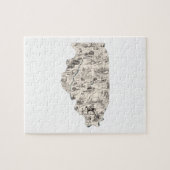Illinois Shaped Vintag Picture Map Puzzle (Horizontal)
