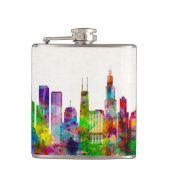 Illinois Skyline Flachmann (Vorderseite)