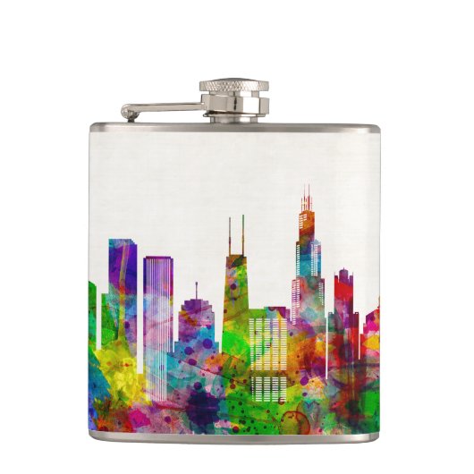 Illinois Skyline Flachmann (Vorderseite)