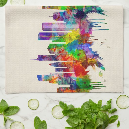 Illinois Skyline Geschirrtuch (Gefaltet)