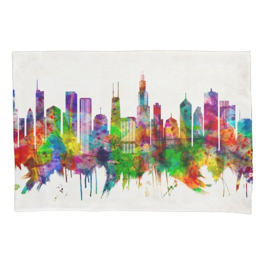 Illinois Skyline Kissenbezug (Vorderseite)