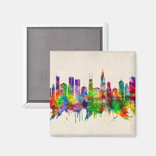 Illinois Skyline Magnet (Vorderseite/Rückseite)