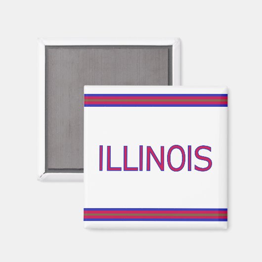 Illinois Square Magnet (Vorderseite/Rückseite)