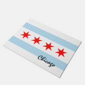 Illinois Staat & Chicago Flag USA Hausmat /sport Fußmatte (Schrägansicht)