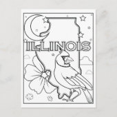 Illinois Staat Form Blume Birdcollage Postkarte (Vorderseite)