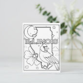 Illinois Staat Form Blume Birdcollage Postkarte (Stehend Vorderseite)