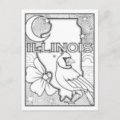 illinois Staat Form Collage Farbe mir in Postkarte (Vorderseite)
