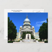 Illinois Staat Hauptstadt Gebäude, Springfield Postkarte (Vorne/Hinten)