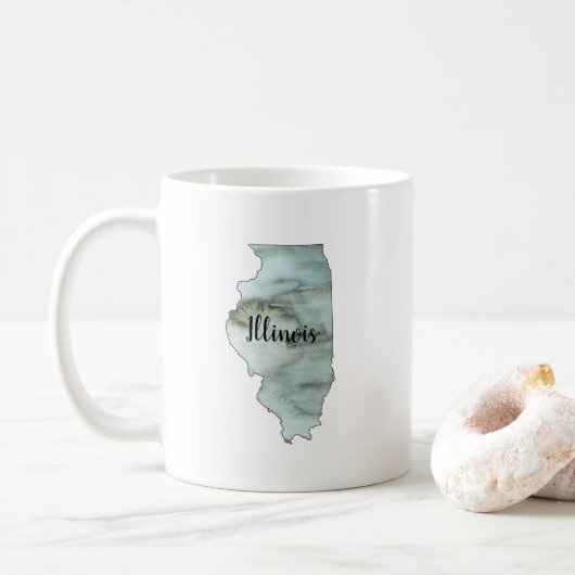 Illinois Staat Illustration Kaffeetasse (Mit Donut)