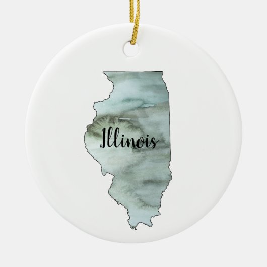 Illinois Staat Illustration Keramik Ornament (Vorne)