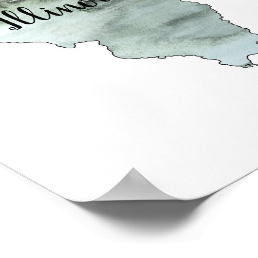 Illinois Staat Illustration Poster (Ecke)