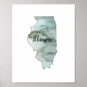 Illinois Staat Illustration Poster (Vorne)
