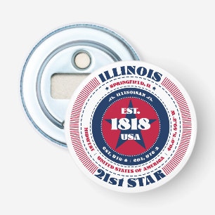Illinois Staat Information Circle Flaschenöffner