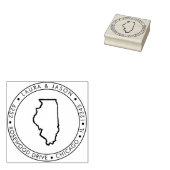 Illinois Staat Karte Rücksendeadresse Holzkunst Br Gummistempel (Stempel)