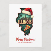 Illinois Staat Karte Weihnachtsfeiertag Postkarte (Vorderseite)