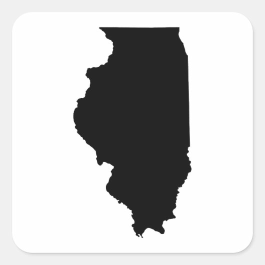 Illinois Staat Kontur Quadratischer Aufkleber (Vorderseite)