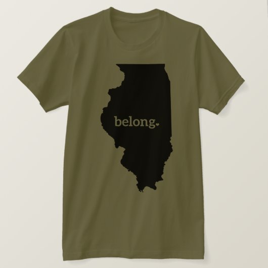 Illinois Staat Map Belong T-Shirt (Design vorne)